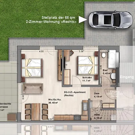 Apartamento -neubau- 68 Qm 2-zimmer-wohnung